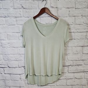 American Eagle Outfitters Favorite T Soft Mint Green V-Neck Tee